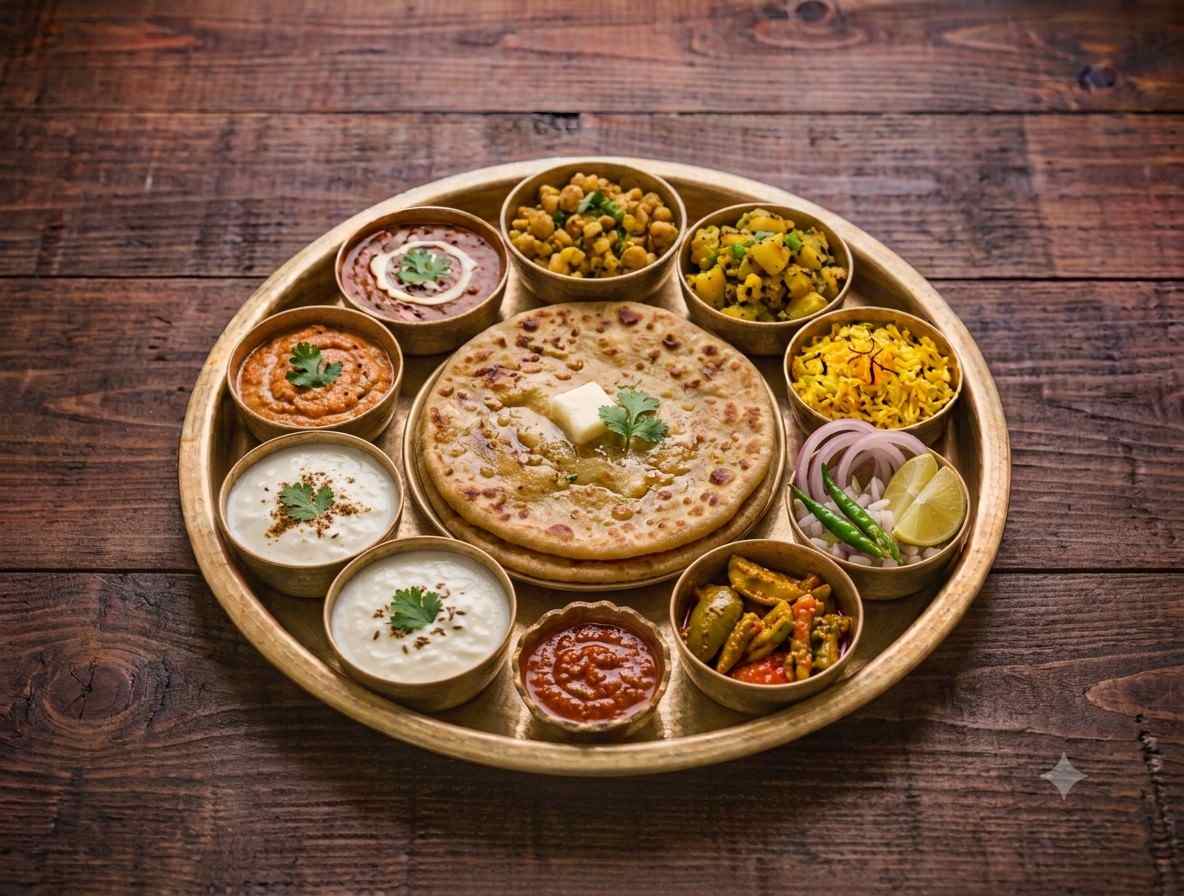 Aloo Paratha With Curd & Pickle